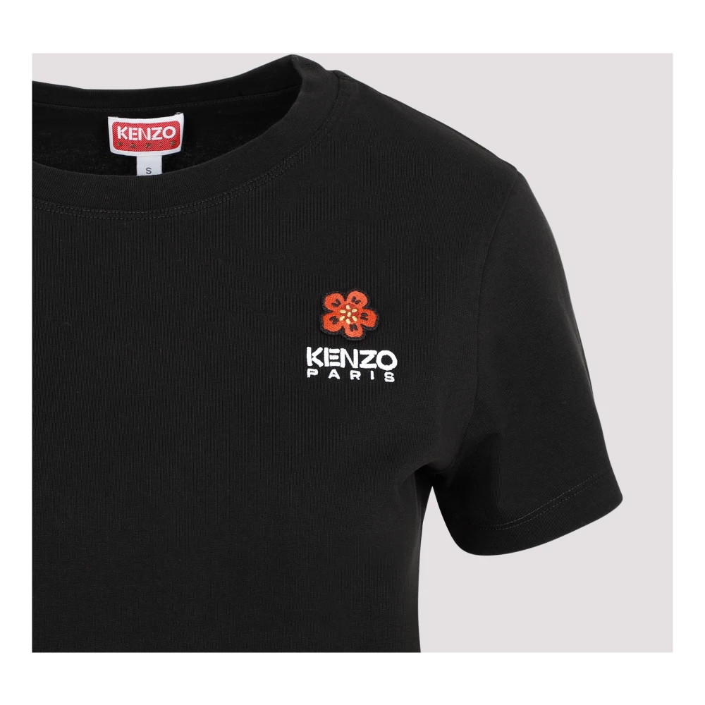 Kenzo Zwart Bloemenprint Logo T-Shirt Black Dames