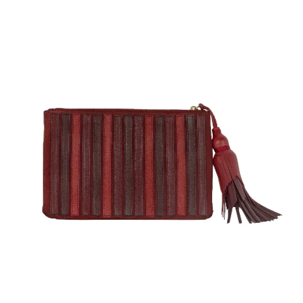 Anya Hindmarch Pre-owned Leather clutches Red Dames