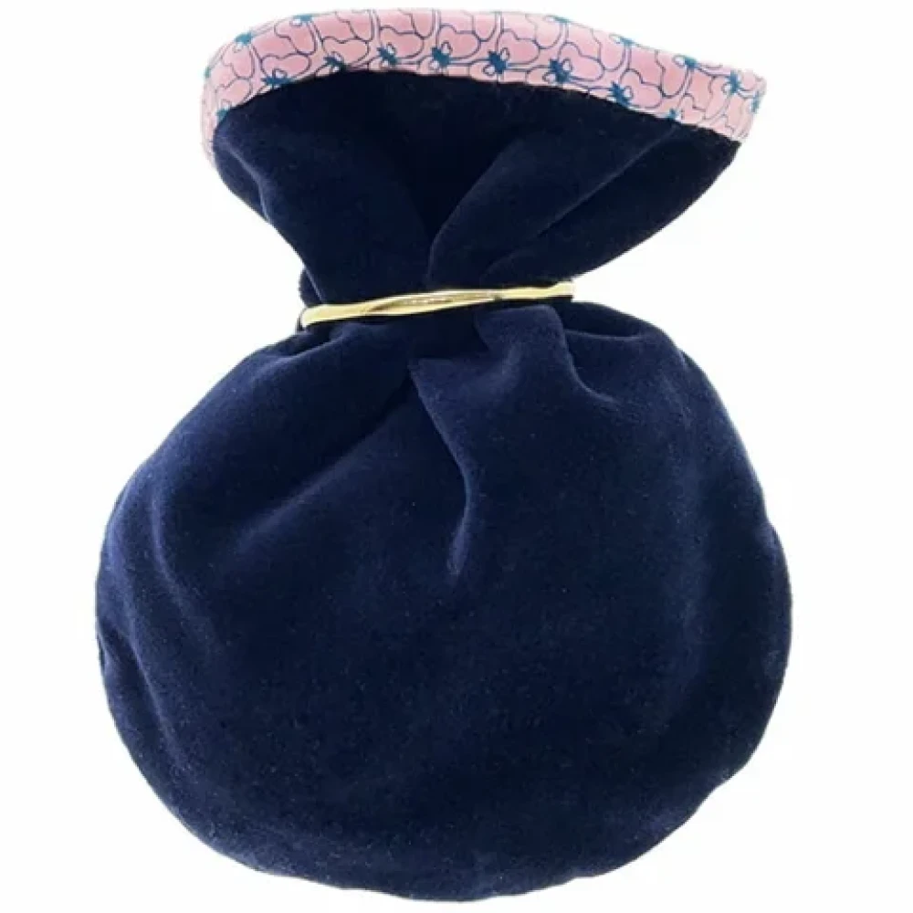 Bottega Veneta Vintage Pre-owned Fabric pouches Blue Dames