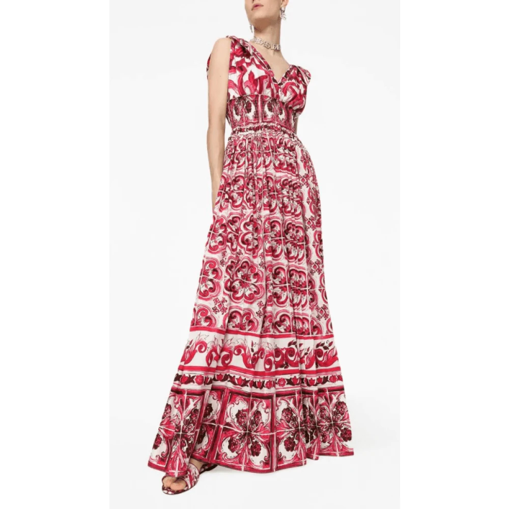 Dolce & Gabbana Majolica Print Open Rug Jurk Multicolor Dames