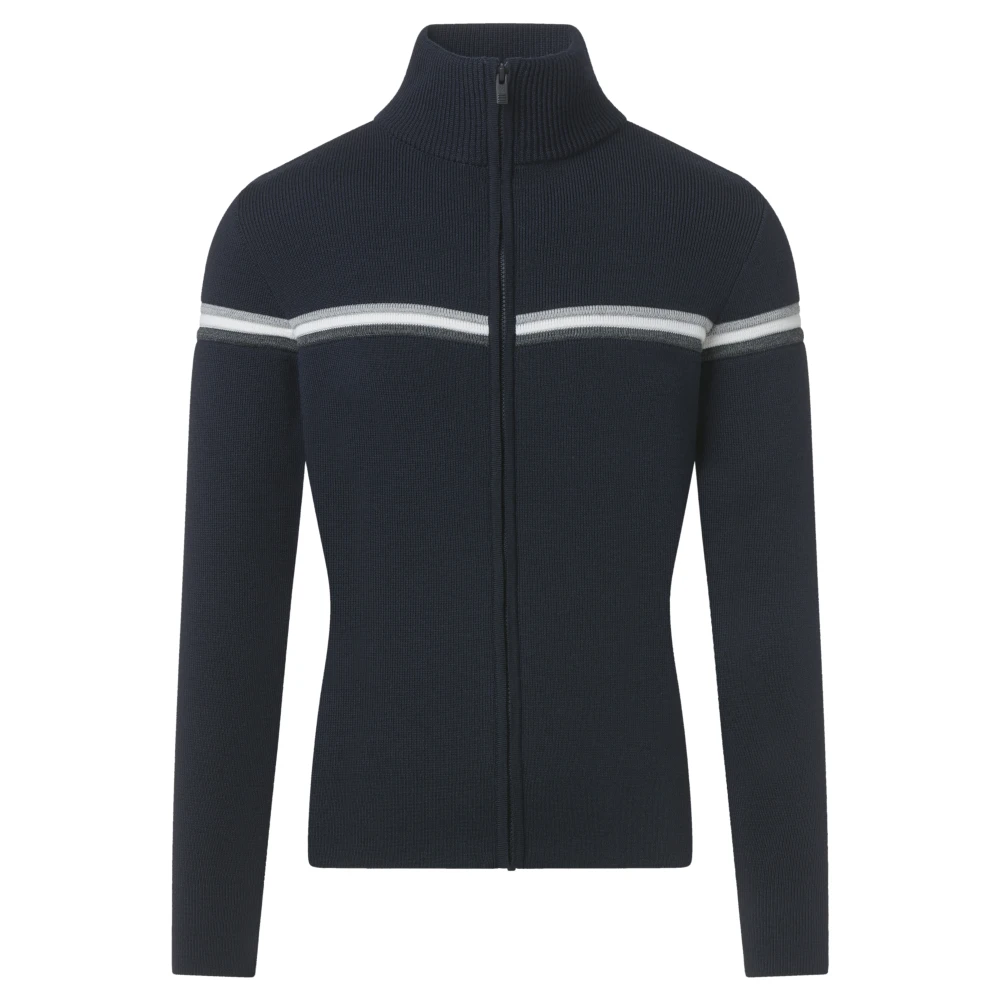 Fusalp Moderne Merinowol Zip Hals Trui Blue Heren