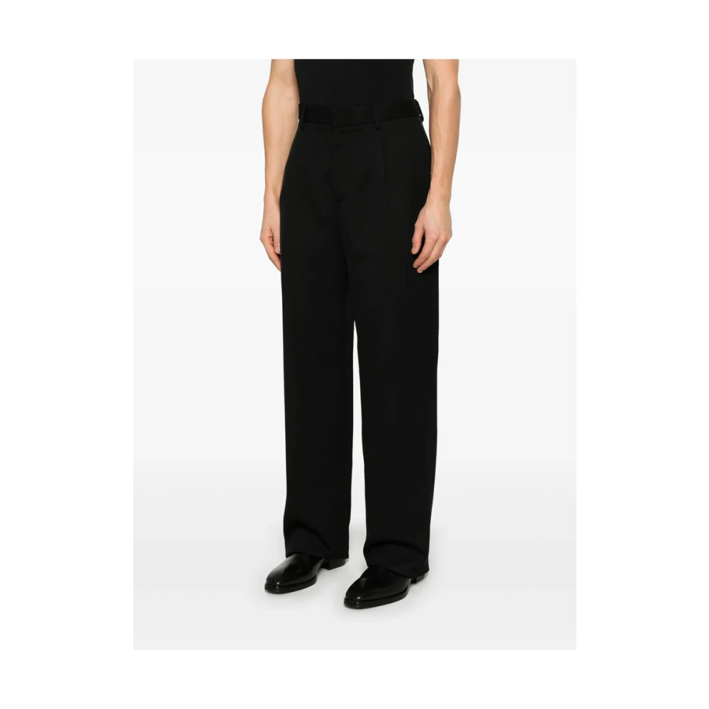 Lardini Zwarte Broek met Riem en Zakken Black Heren