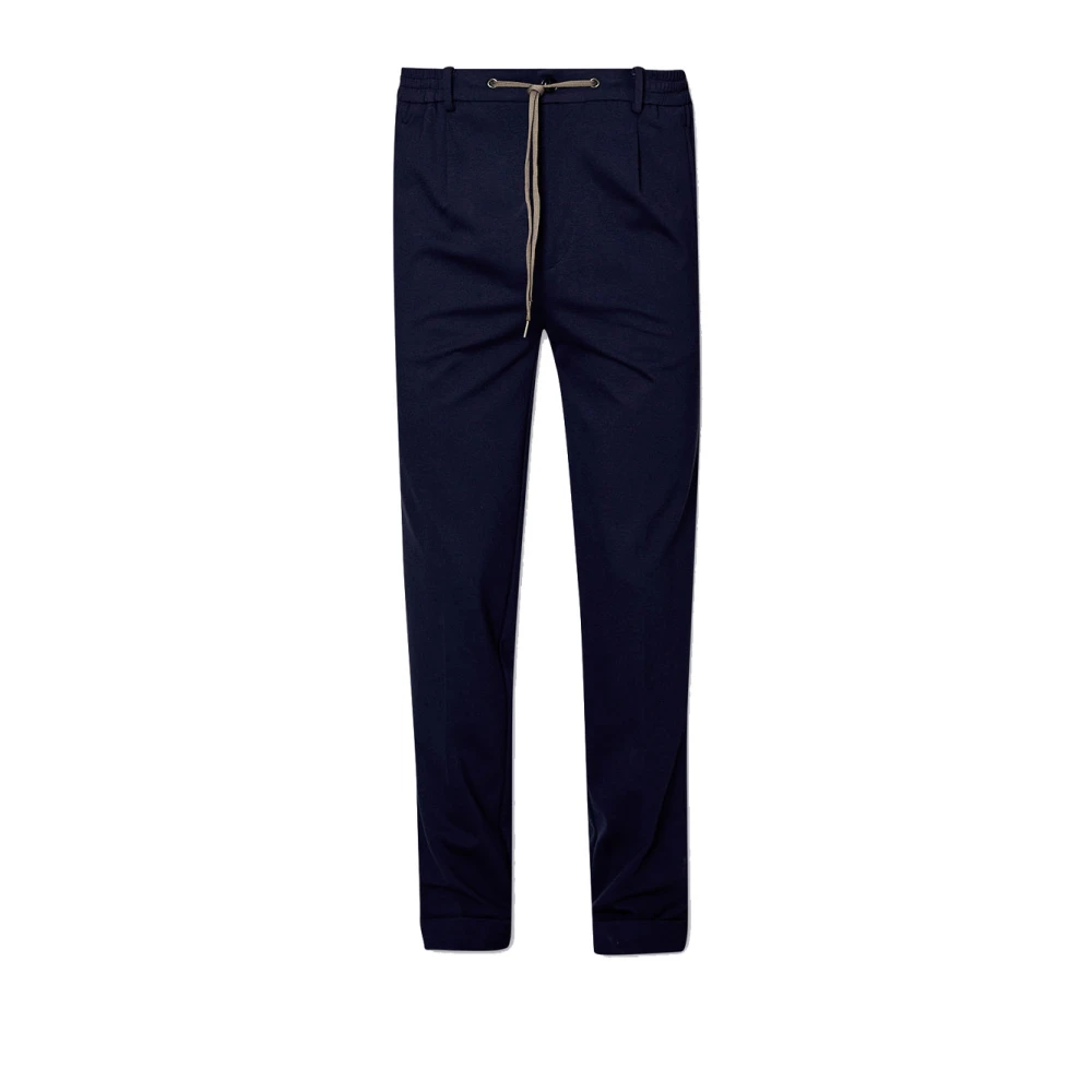 Liu Jo Viscose Casual Broek met Plooien Blue Heren