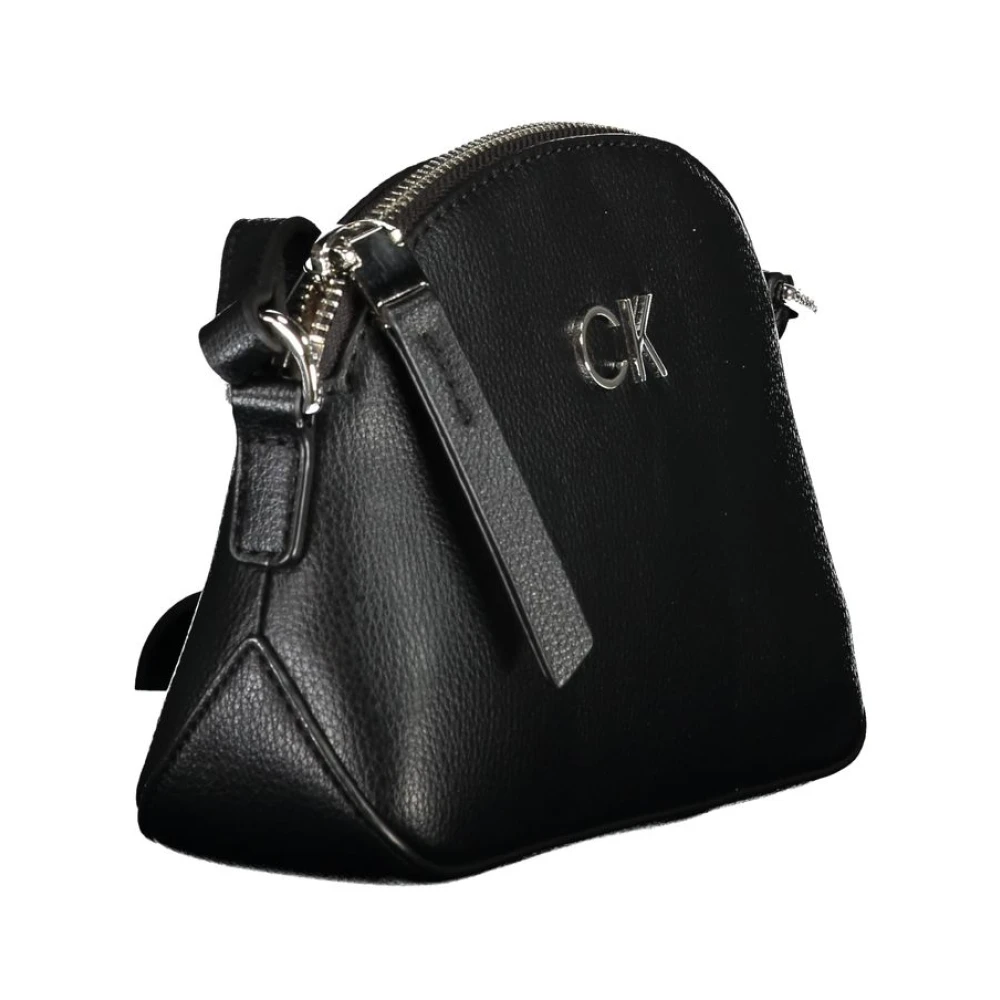 Calvin Klein Zwarte polyethyleen schoudertas met verstelbare band Black Dames