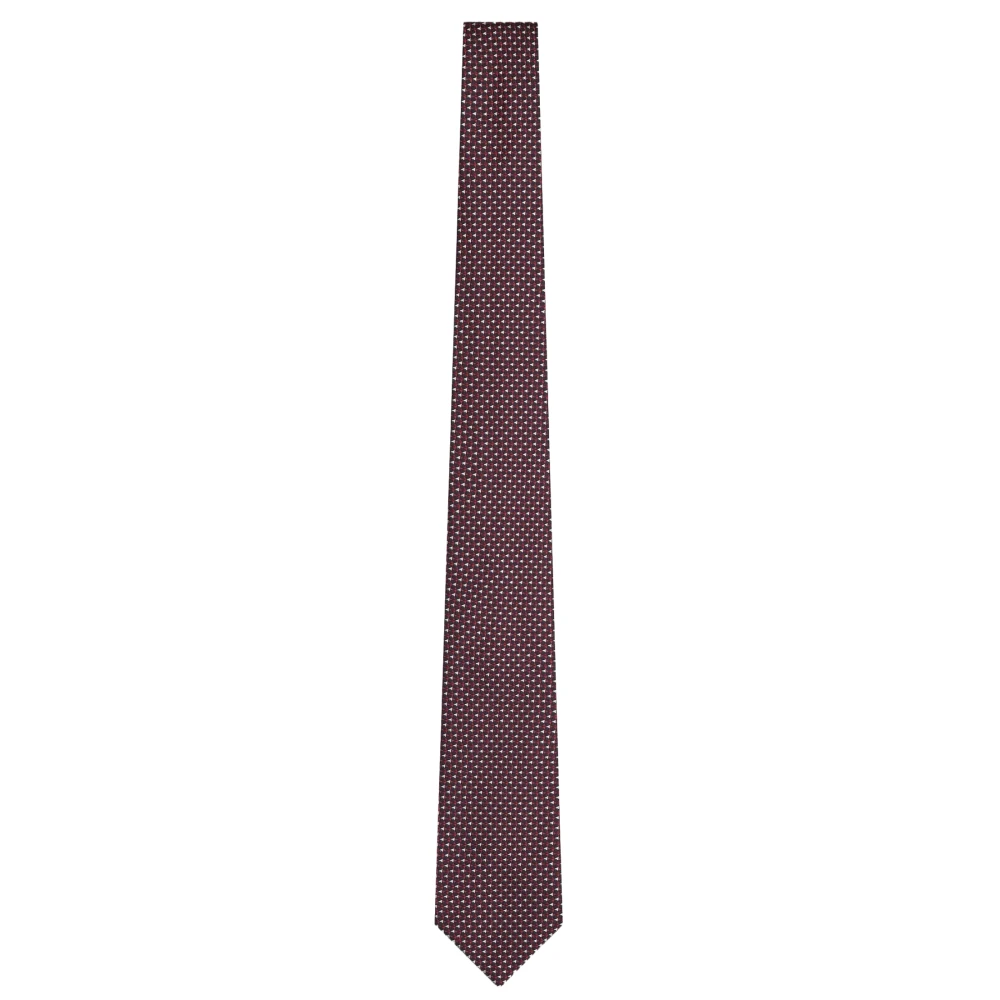 Armani Zijden Jacquard Heren Stropdas Bordeaux Red Heren