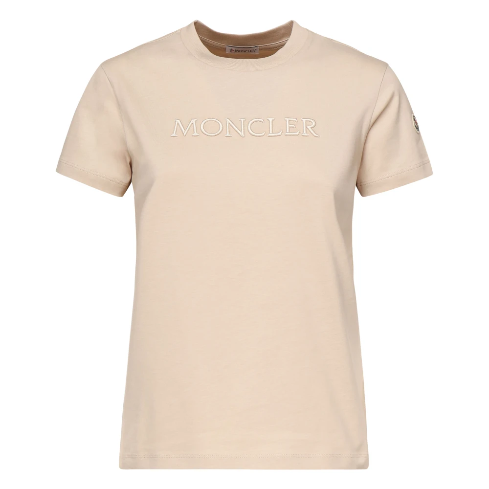 Moncler Beige Katoenen T-shirts en Polos Beige Dames