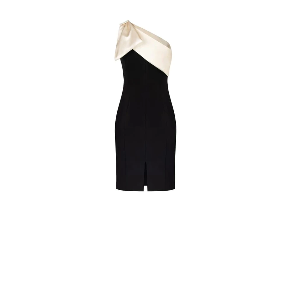 RINASCIMENTO Satijnen strik bi-stretch jurk Black Dames