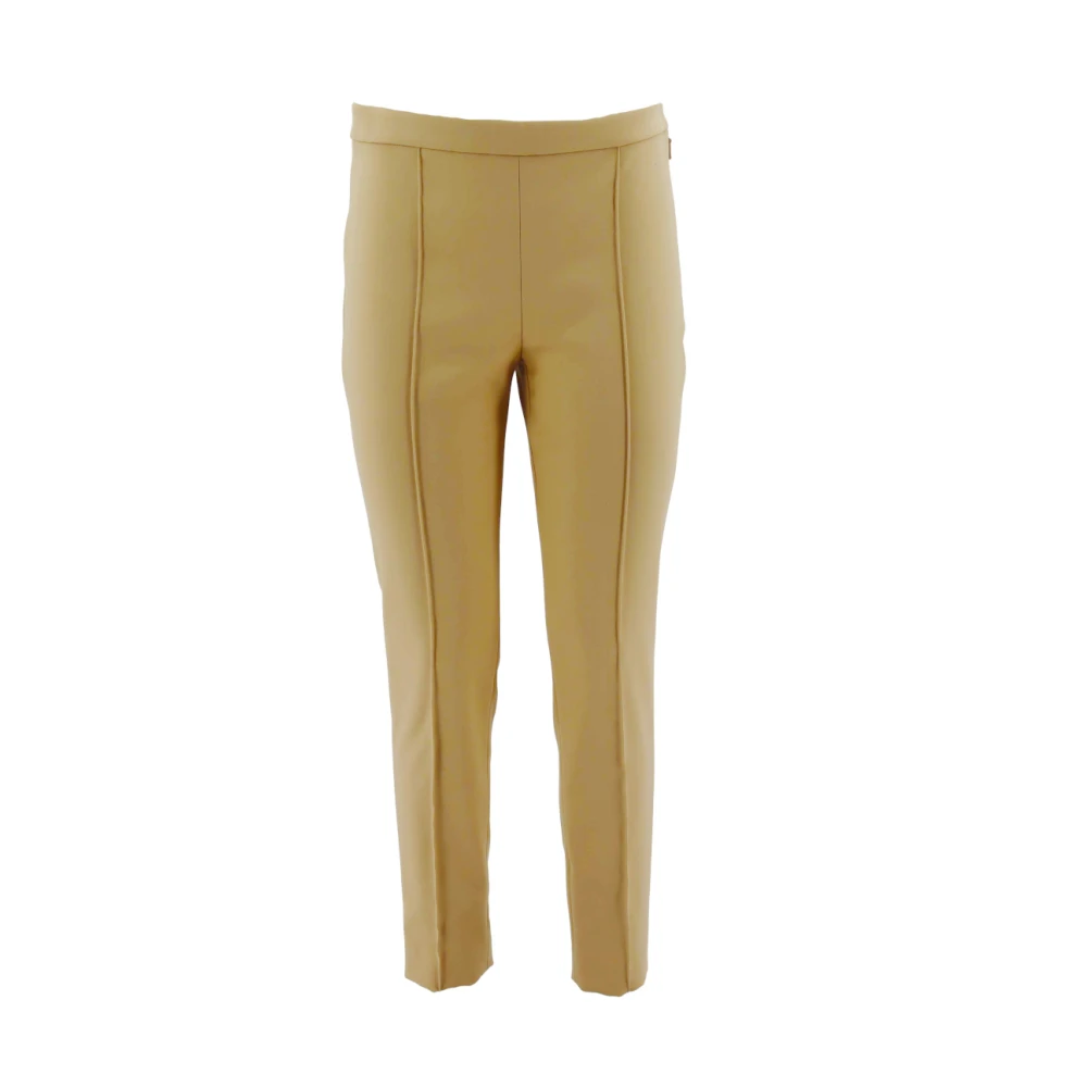 Loro Piana Elastische katoenen satijnen enkelbroek Beige Dames