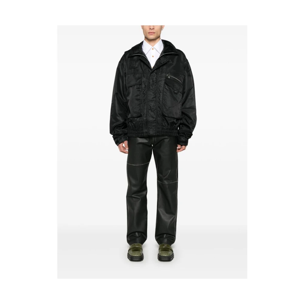 Vivienne Westwood Zwart Hooded Buitenkleding met Verborgen Rits Black Heren