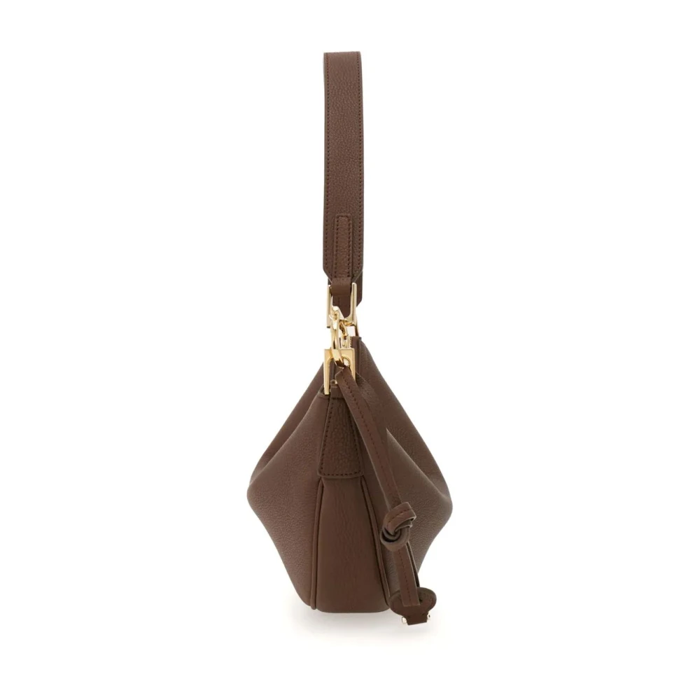 Salvatore Ferragamo Bruine Halvemaan Hobo Tas Brown Dames