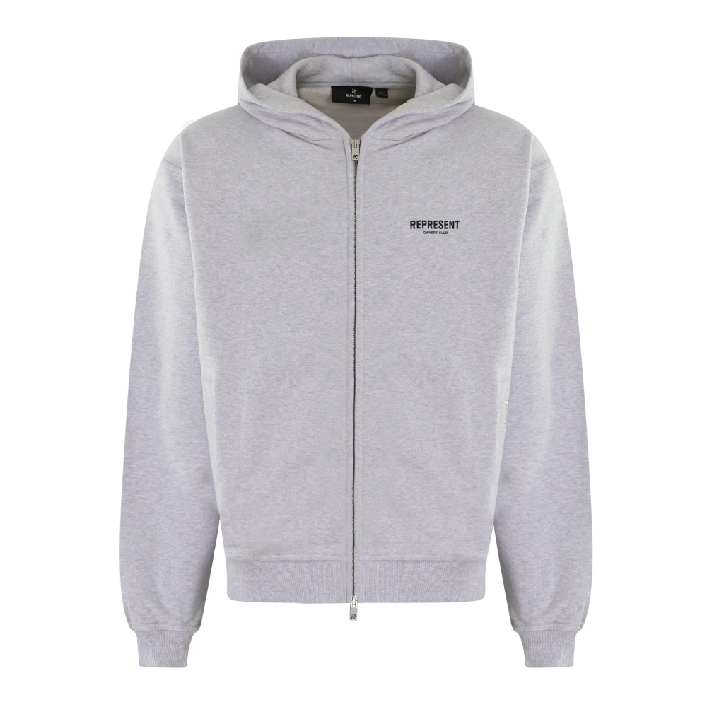 Represent Men's Gray Club Zip Hoodie In Grey - Zip-Throughs - L - Sweatshirts & Hoodies
