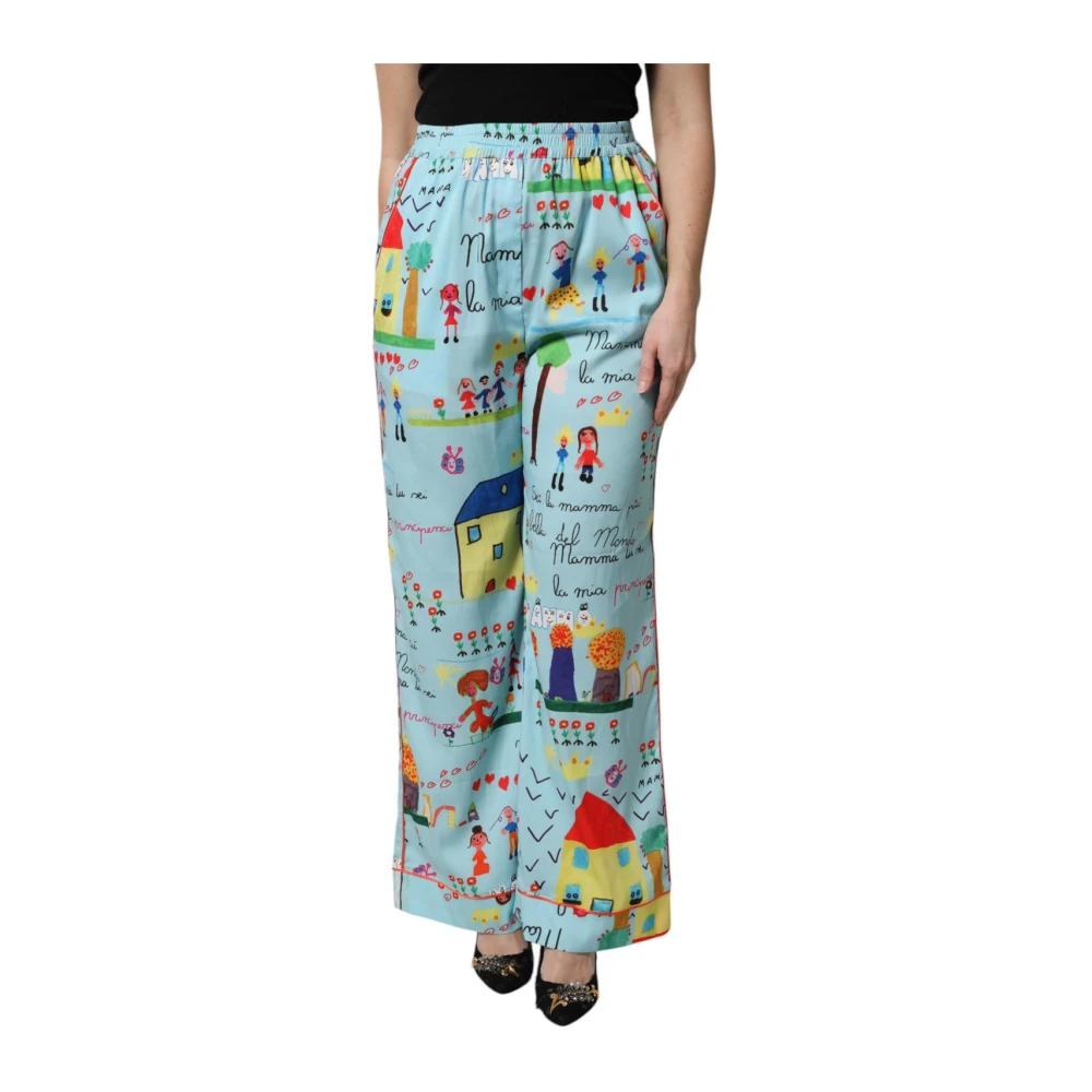 Dolce & Gabbana Women's Print Wide Leg Trousers
