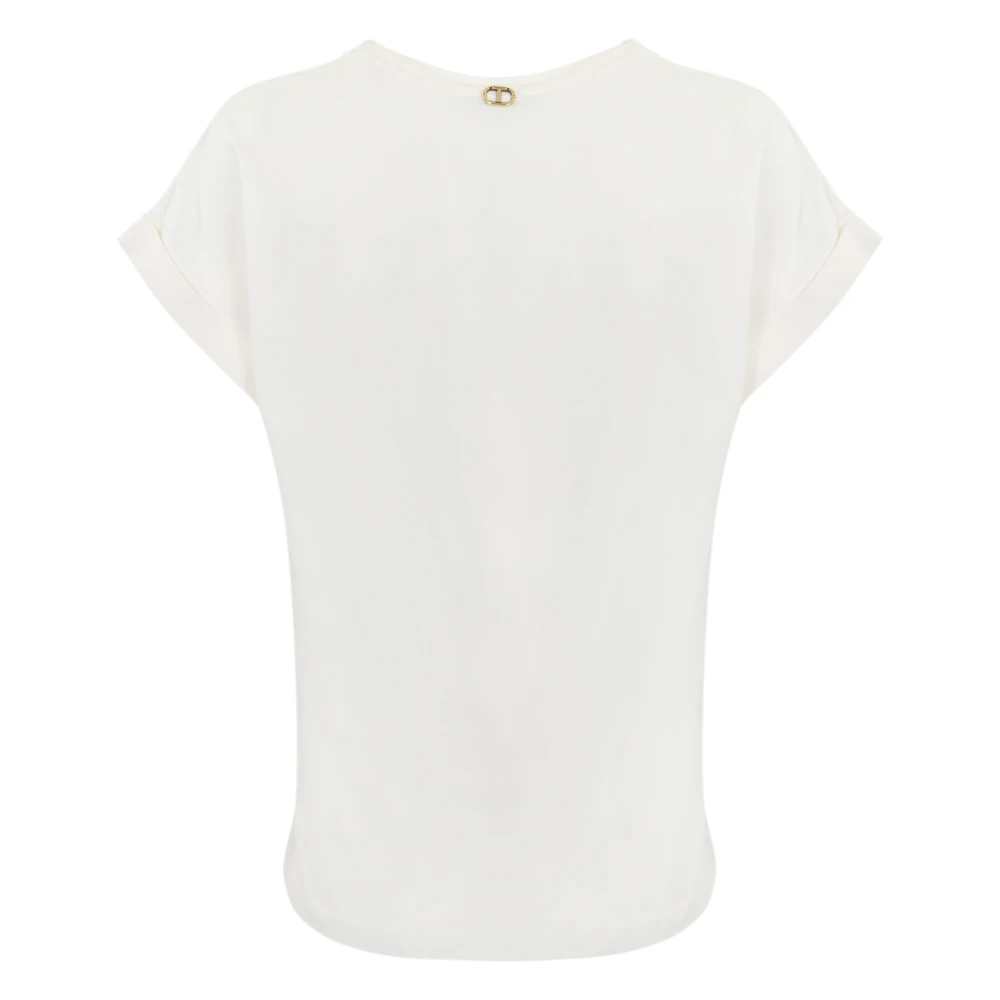 Twinset Witte T-shirts en Polos met Logo White Dames