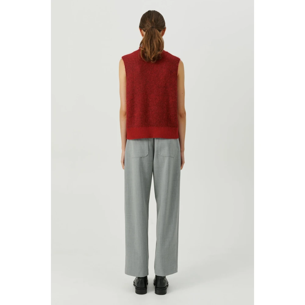 Soulland Hoge Hals Kasjmier Vest Red Dames