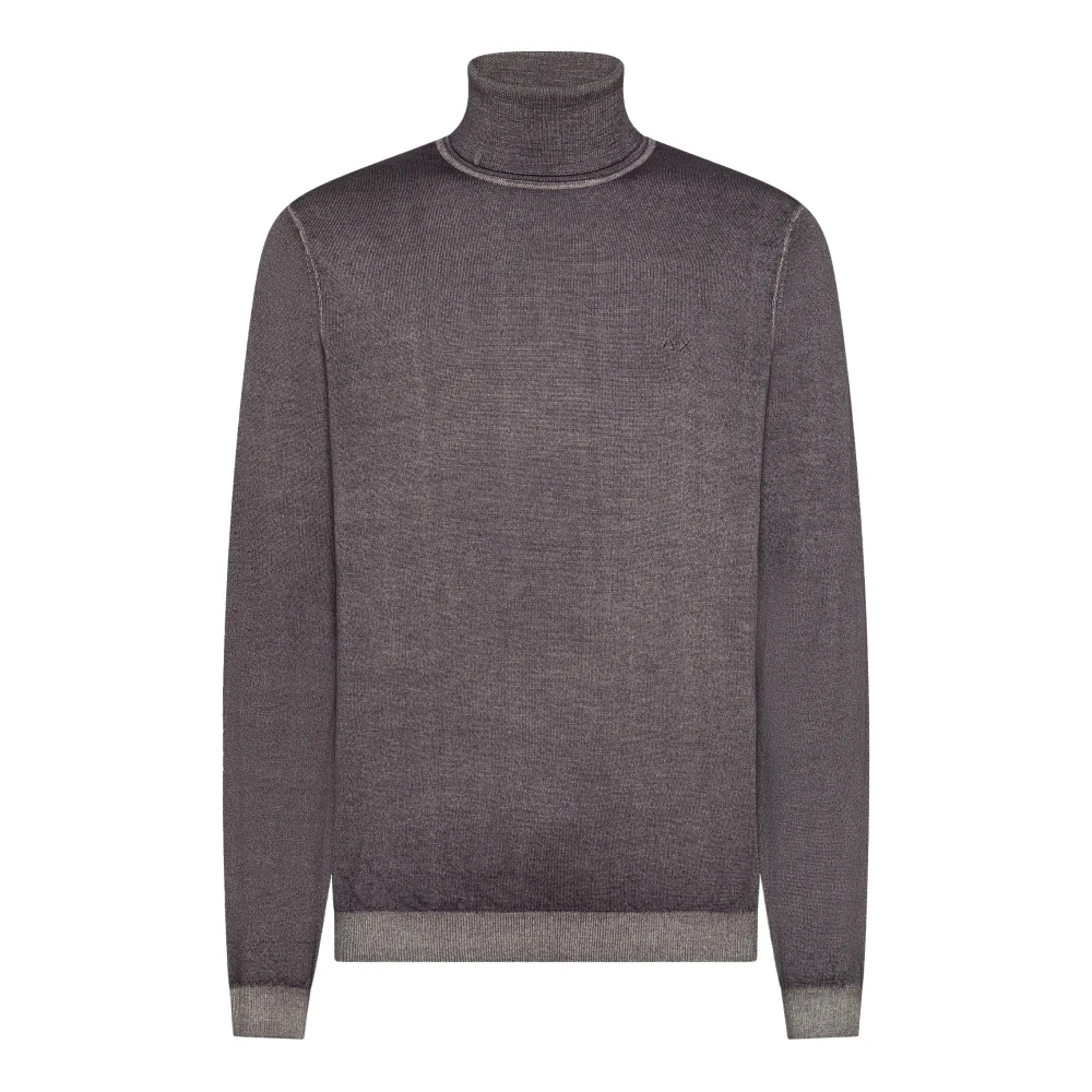 Sun68 Men's Gray Turtle Jumper Vintage L/S - Turtlenecks - 2XL - Knitwear