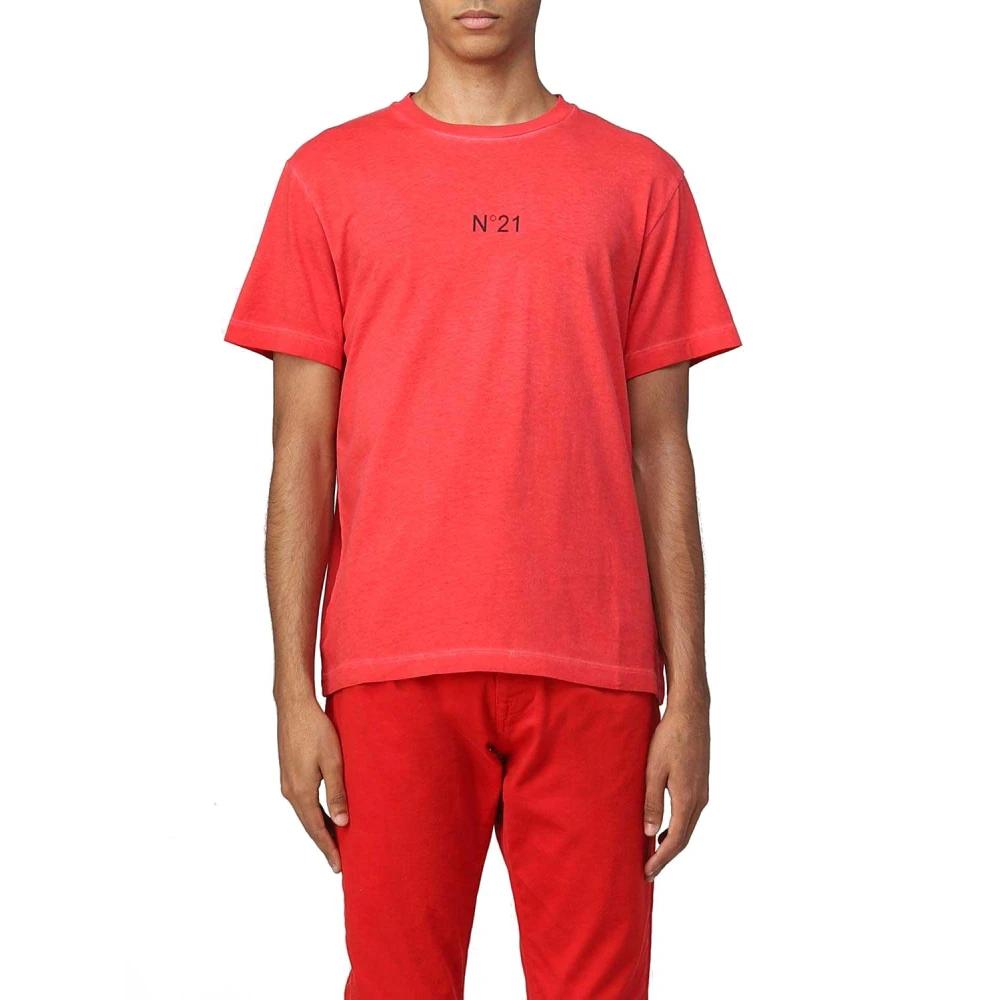 N21 Red T-Shirt With Unique Design - Male - T-Shirts - M - Tops