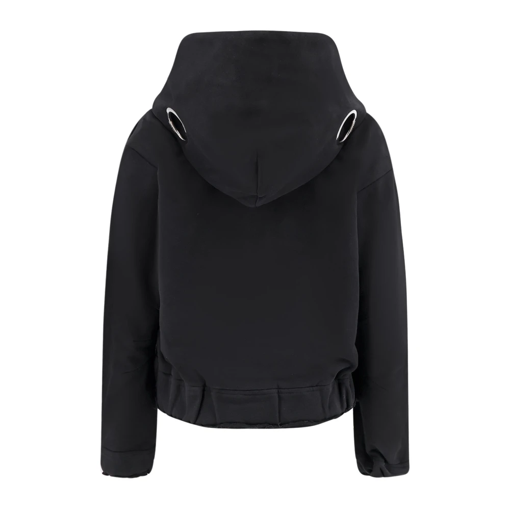 Moncler Iconische Katoenen Sweatshirt met Rits Capuchon Black Dames