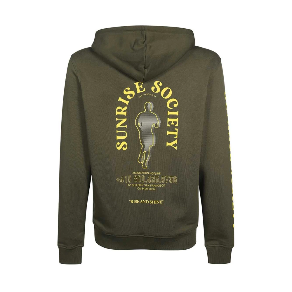 Les Deux Gedrukte Hoodie Green Heren