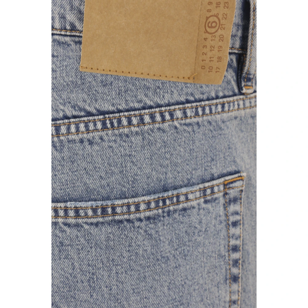 MM6 Maison Margiela Blauwe Denim Regular-Fit Jeans met Contrastpaneel Blue Heren