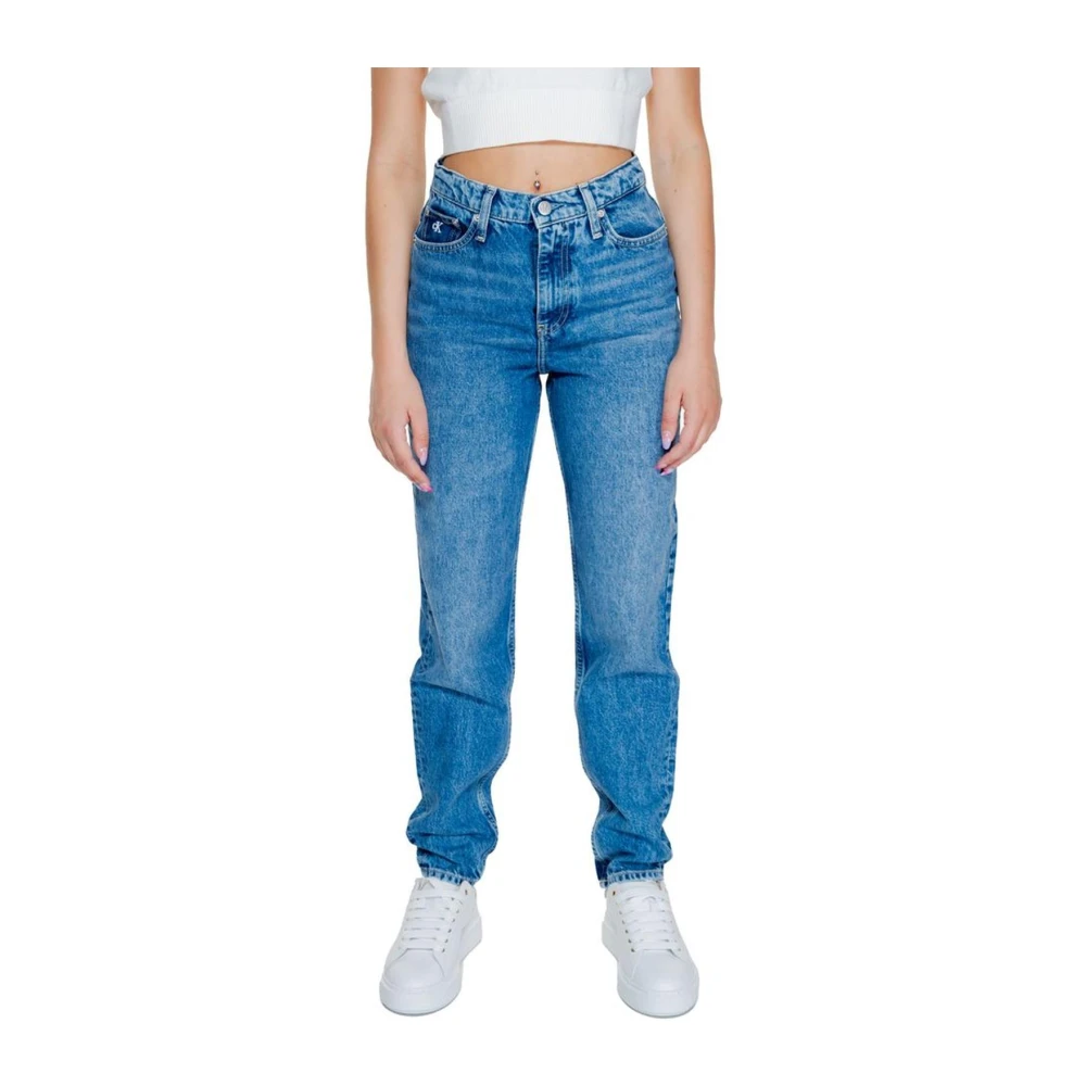 Calvin Klein Jeans Bomull Mom Jeans Kollektion Höst/Vinter Blue, Dam