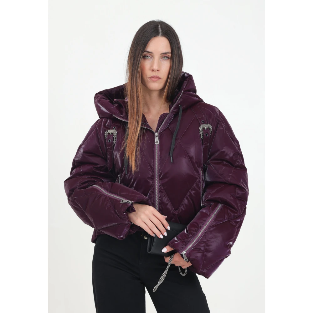 Versace Jeans Couture Paarse Velvet Bomberjack Purple Dames
