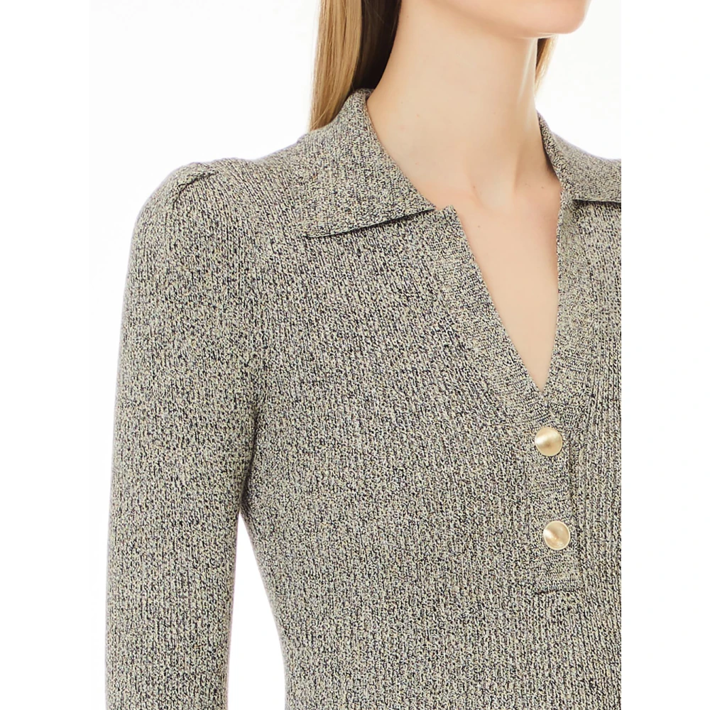 Liu Jo Grijze Trui V-Hals Elegant Veelzijdig Gray Dames