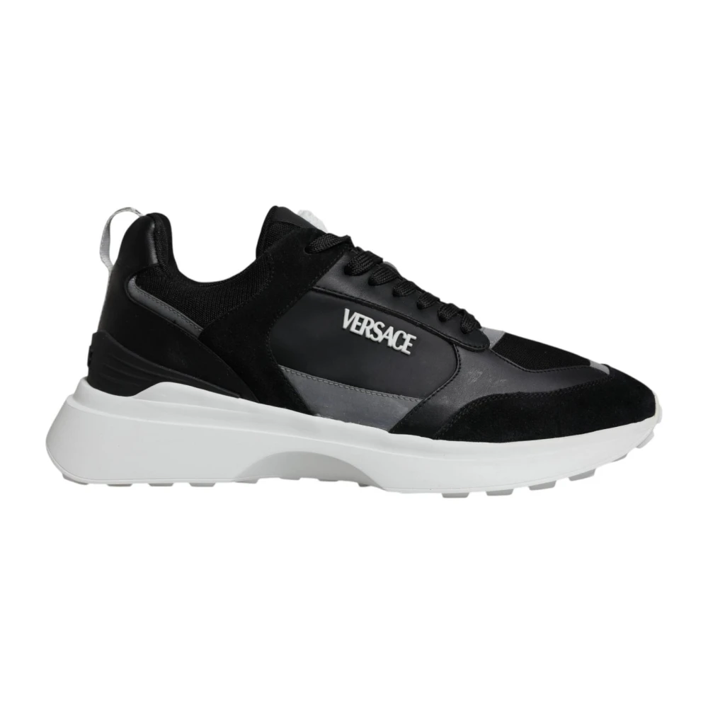 Versace Men's Black Sneakers,, Medusa Low Top Trainers White Size 10 Uk