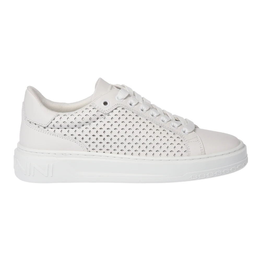 Baldinini Women's White Sneakers, 7 Uk, Perforated Leather Sneaker