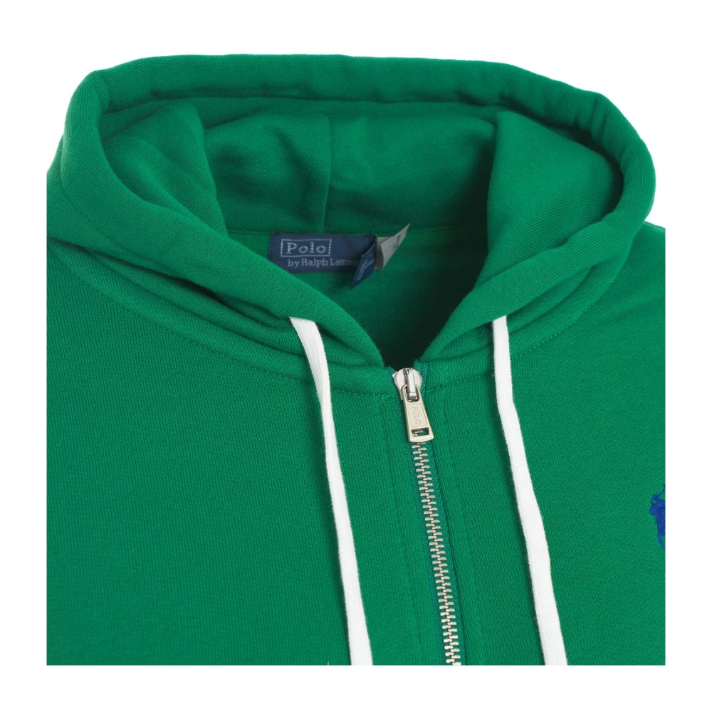 Polo Ralph Lauren Hoodie met rits en kangoeroezak Green Dames