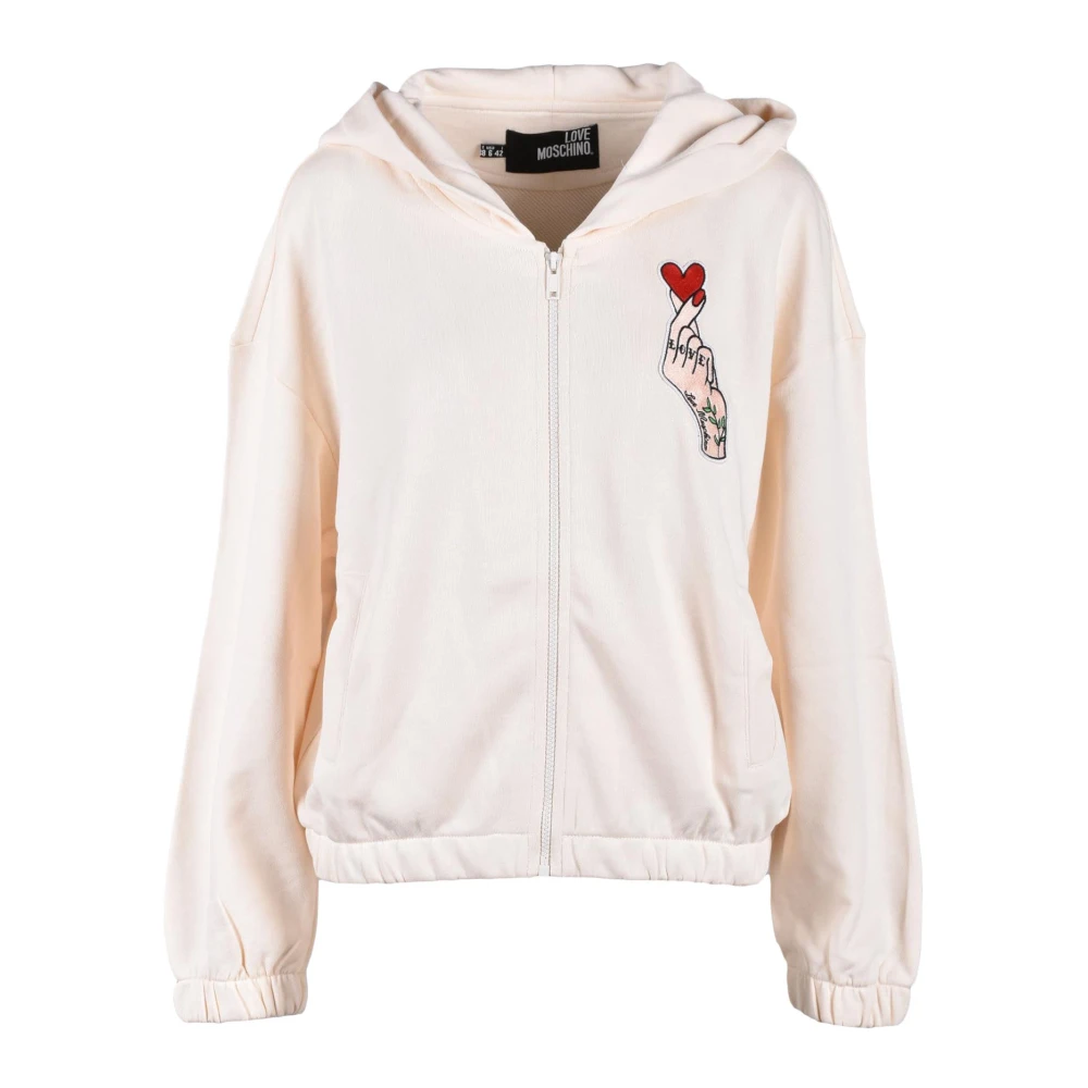 Love Moschino Katoenen Gebreide Trui Beige Dames