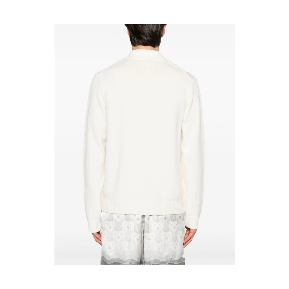 Casablanca Witte Sweater met Knopen en Kraag White Heren