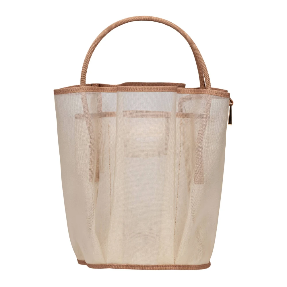 La Milanesa Mesh Handtas Ivoor Kleur Stijlvol Model Beige Dames