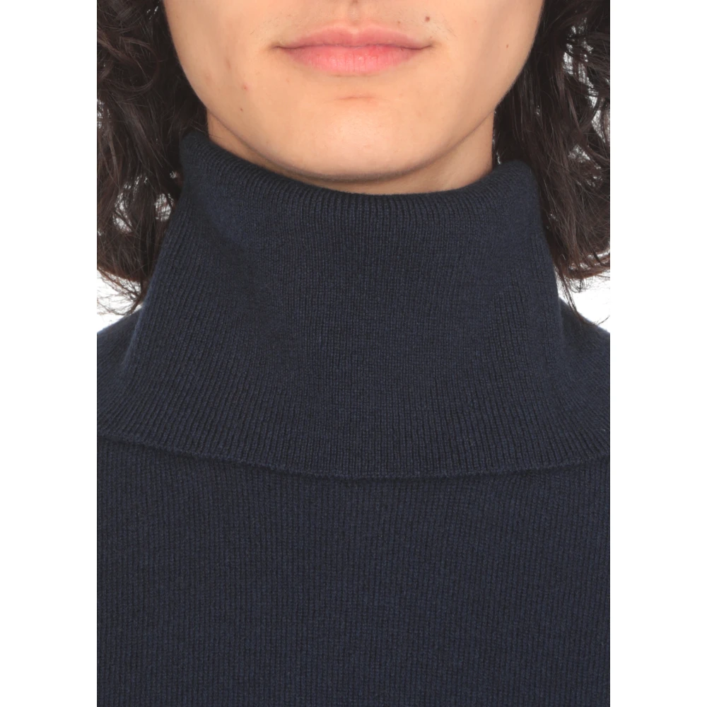Jil Sander Blauwe Kasjmier Dames Trui Hoge Hals Blue Dames