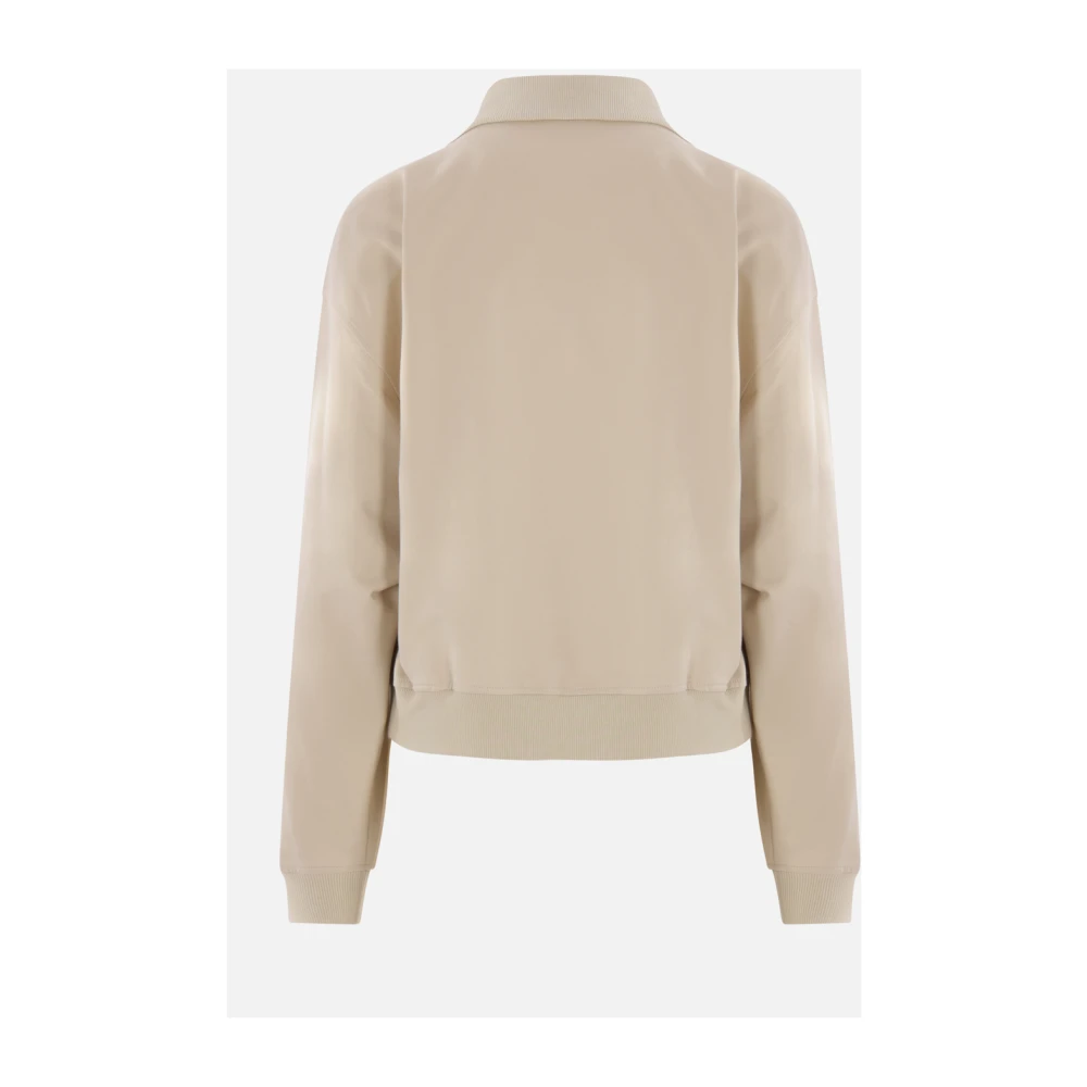 BRUNELLO CUCINELLI Beige Katoenen Trui met Monile Borduursel Beige Dames