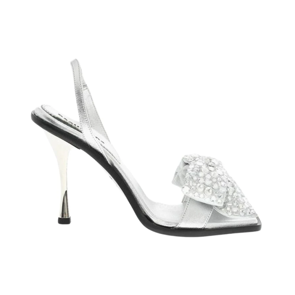 Dsquared2 Gray High Heel Sandals, Female, 3 Uk, Rhinestone Stiletto Sandals
