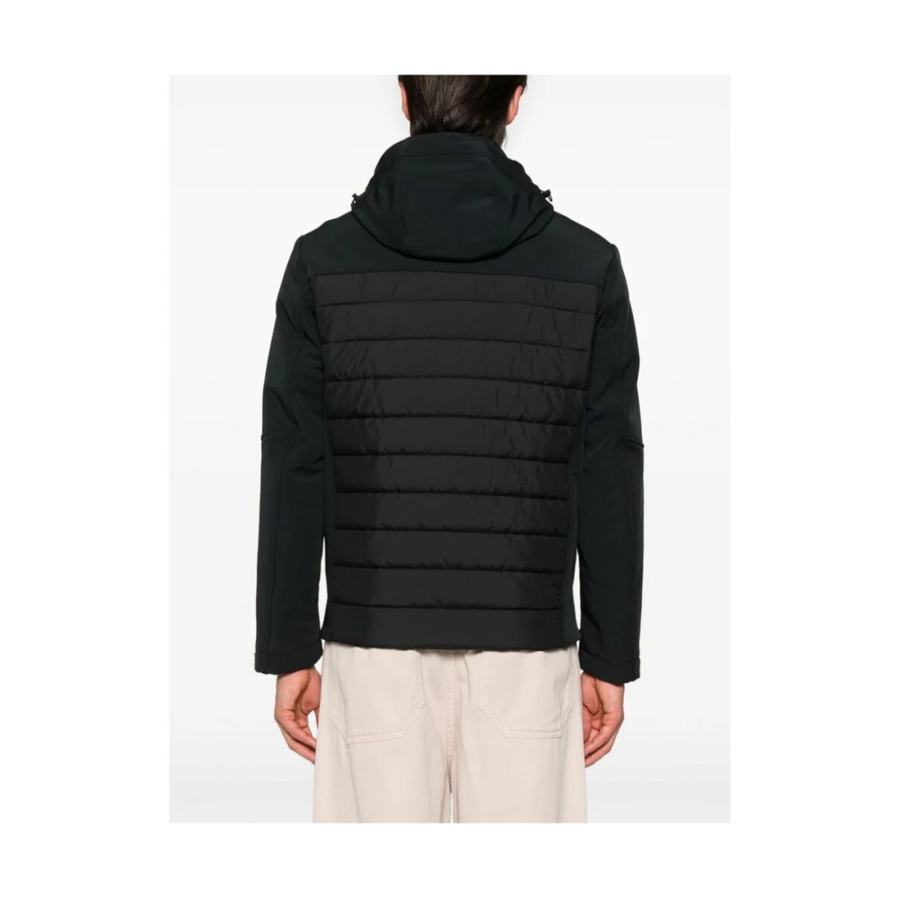 PAUL & SHARK Zwarte Gewatteerde Jas met Capuchon Black Heren