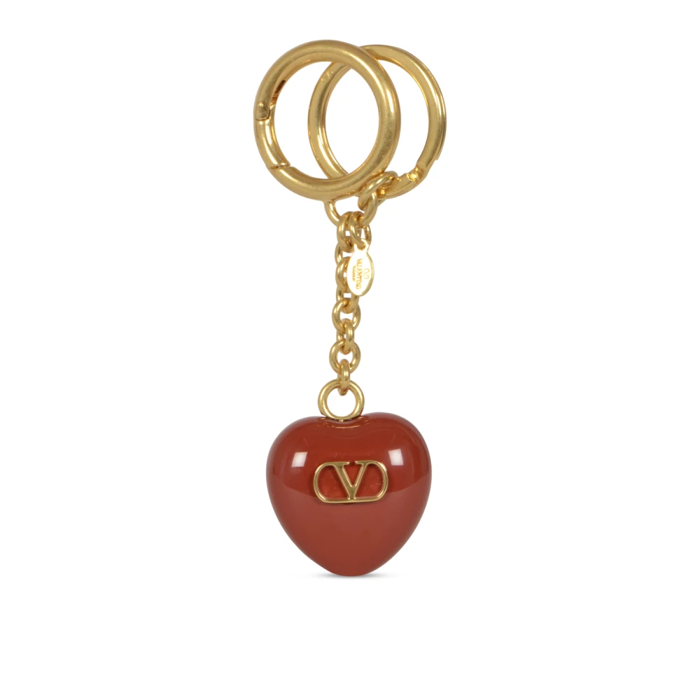 Valentino Garavani , Keychains, Female, Red, One Size, Vlogo Heart Keychain Pendant Accessory - Image 3