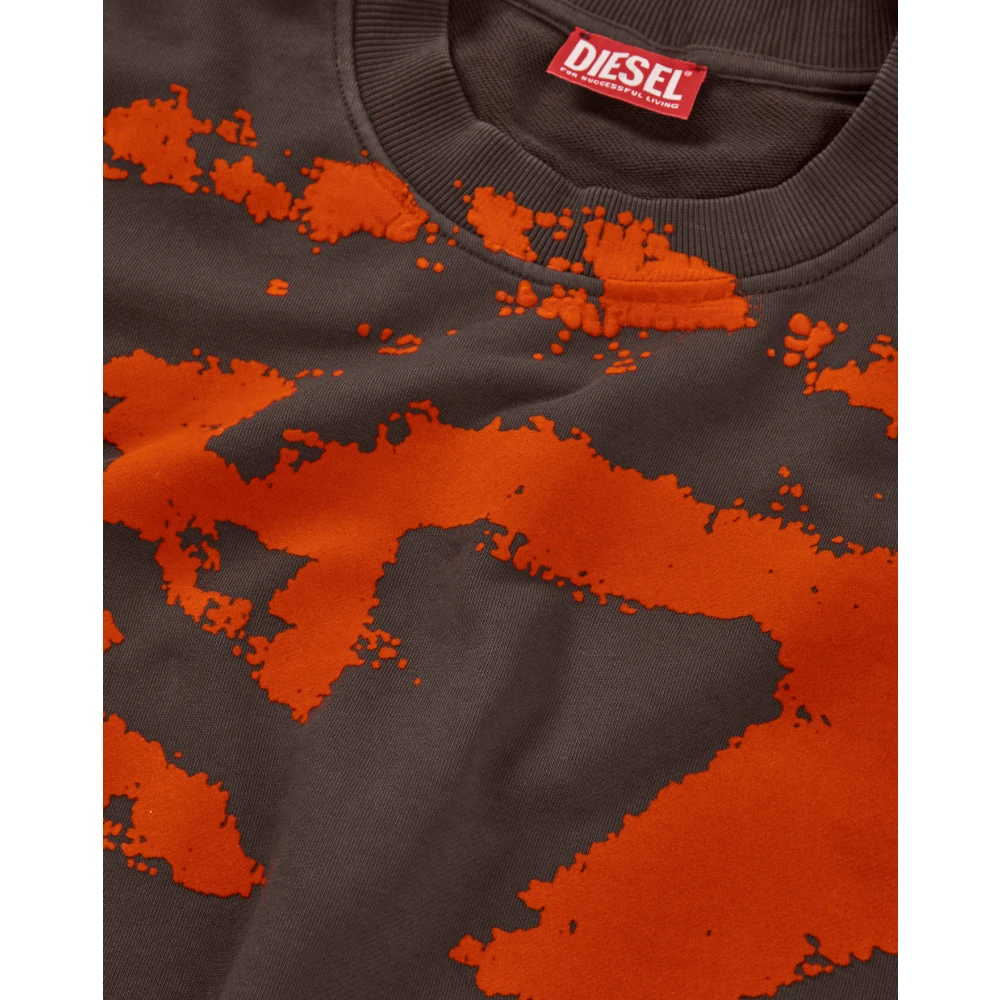 Diesel Bruine Logotrui Heren Brown Heren