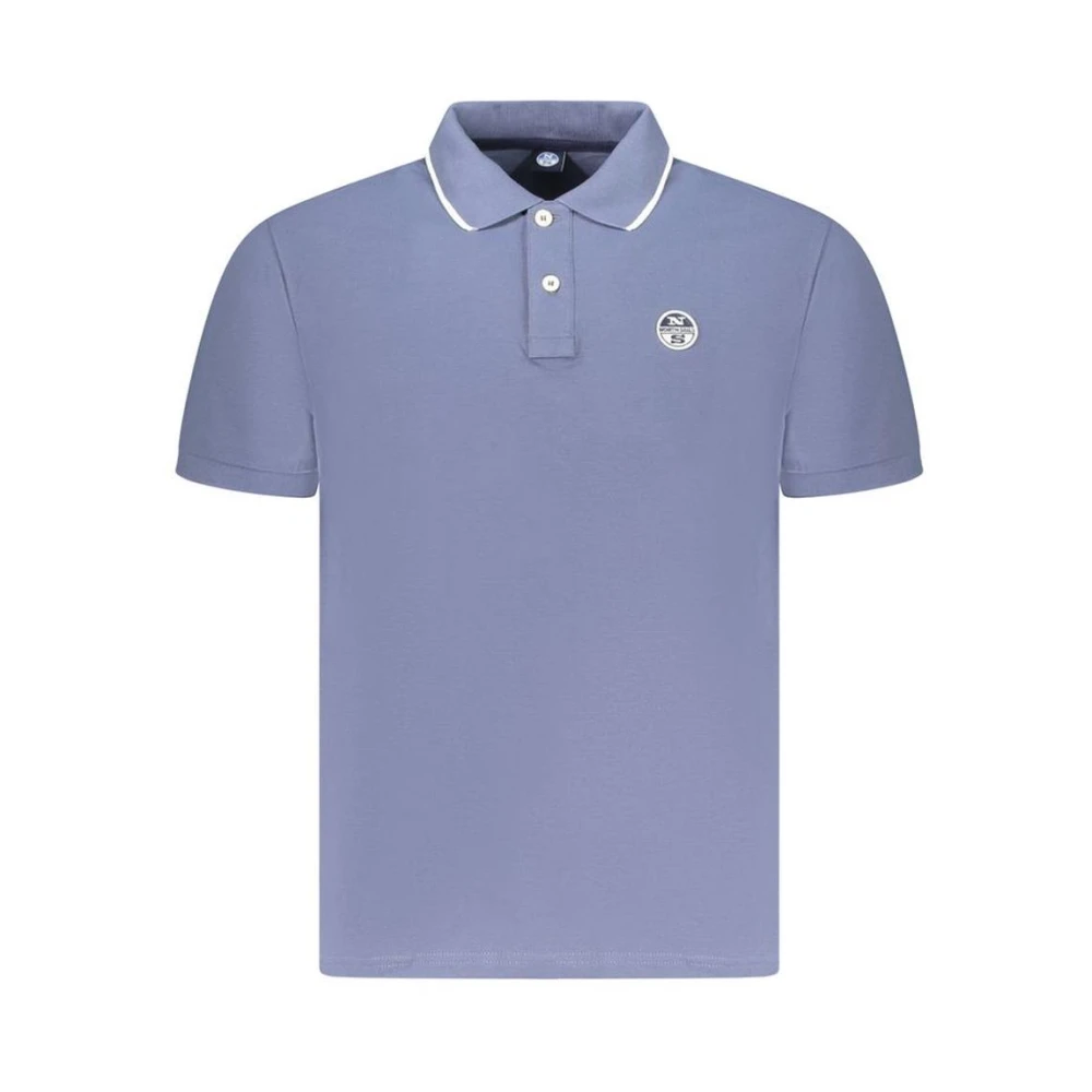 North Sails Blauw Katoenen Polo Shirt Klassieke Kraag Blue Heren