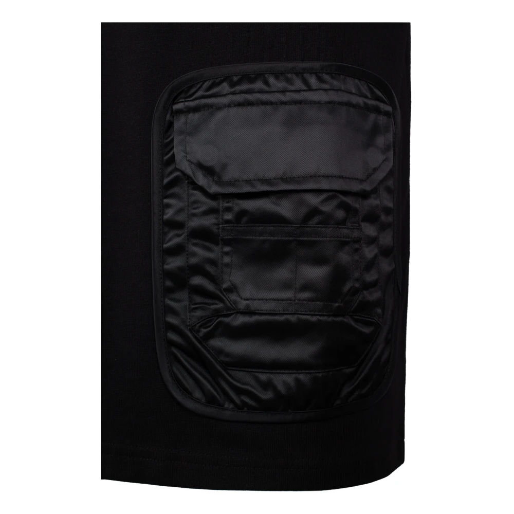 Moschino Logo Appliqué Katoenen T-shirt Black Heren