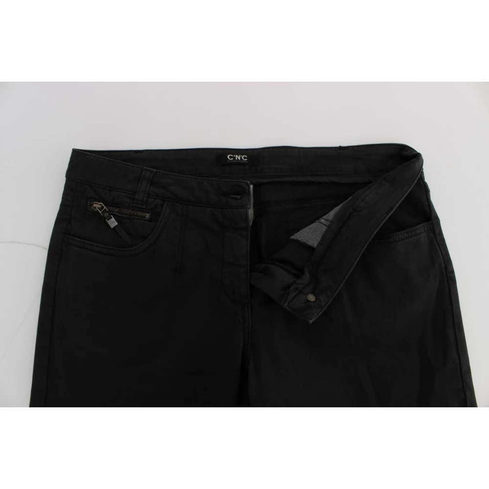 Costume National Chique Zwarte Denim Jeans Black Dames