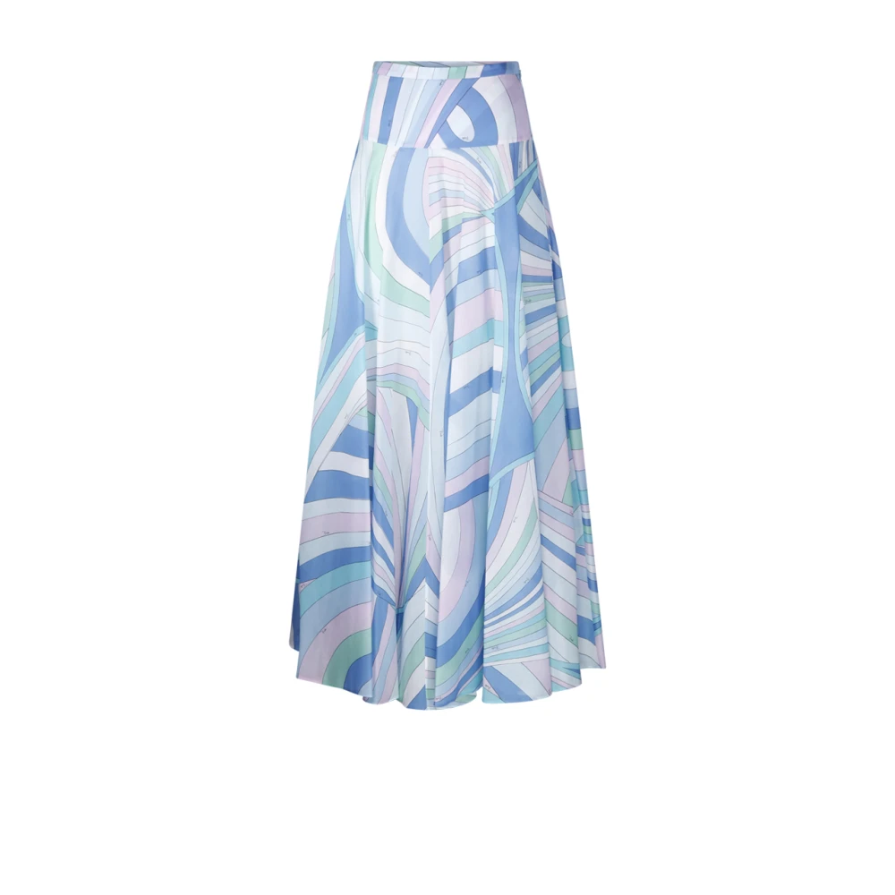 EMILIO PUCCI Celeste Bianco Katoen Mousseline Rok Multicolor Dames
