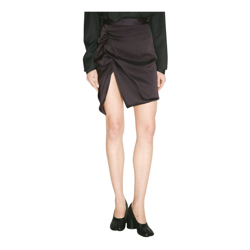 Vivienne Westwood Women's Purple Short Skirts, Xs, Mini Side Panther Skirt