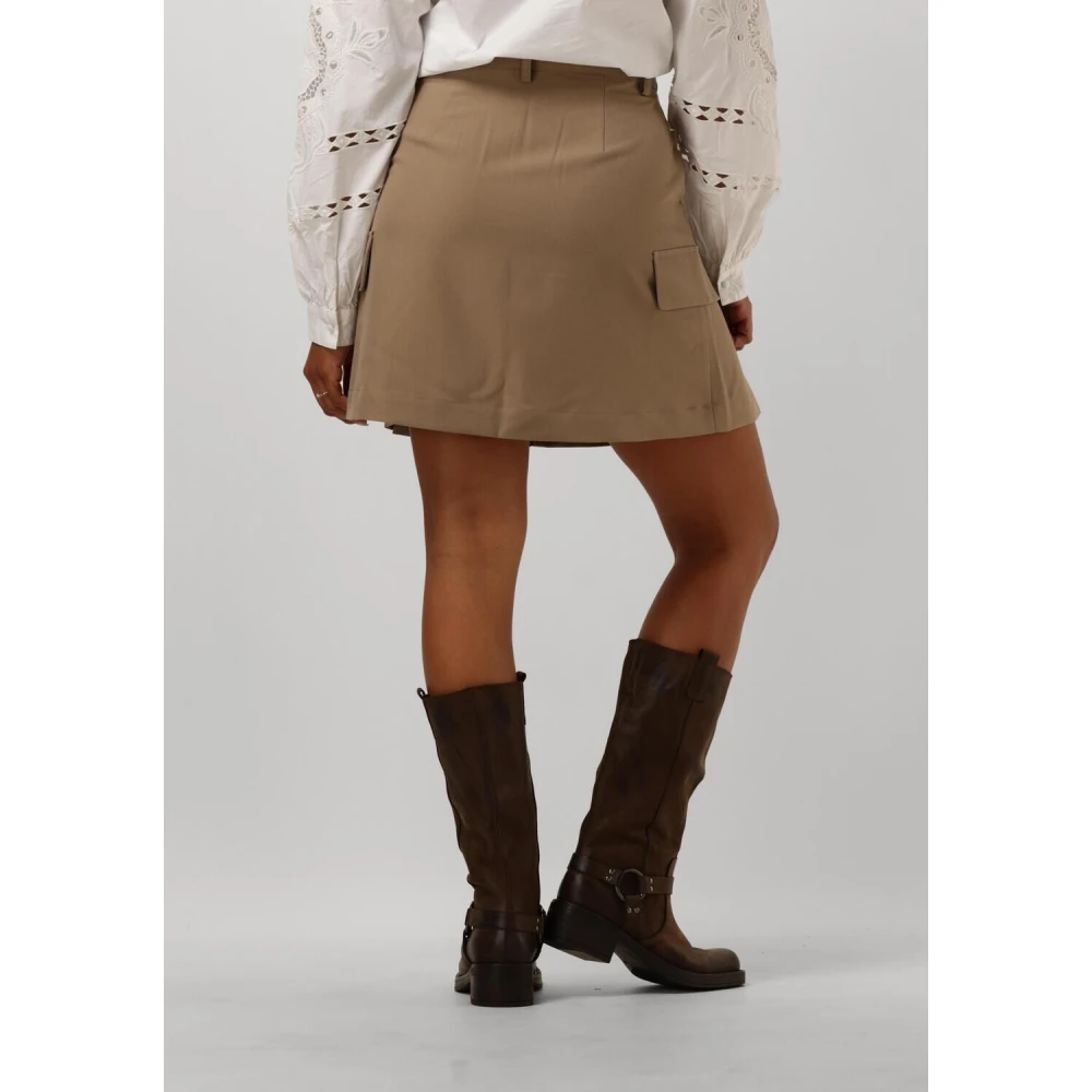 Y.A.S Bruine Minirok Elegante Stijl Brown Dames
