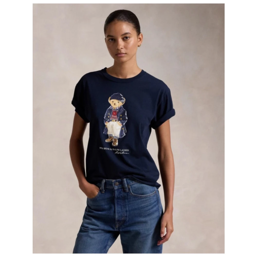Polo Ralph Lauren Polo Bear T-shirt Wintercollectie Blue Dames