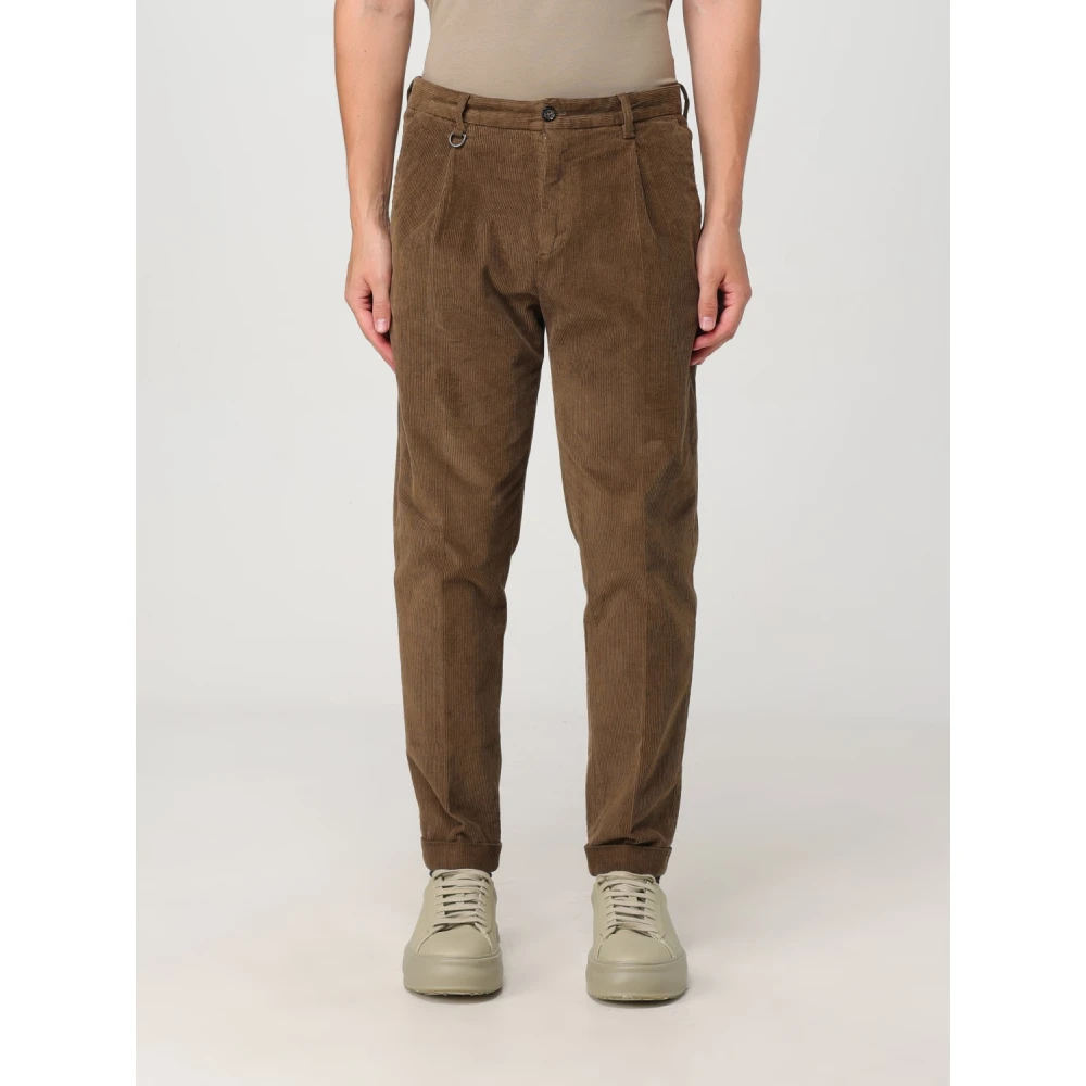Paolo Pecora Ribfluwelen Bruine Regular Fit Broek Brown Heren