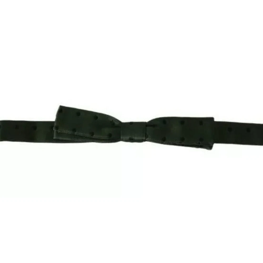 Dolce & Gabbana Men's Green Silk Dotted Bow Tie