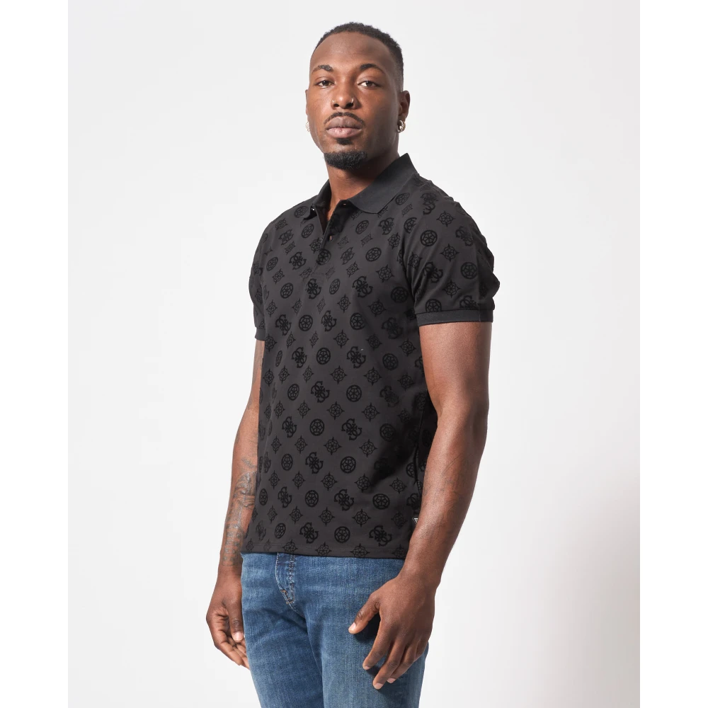 Guess Zwarte Polo T-shirts en Polos Black Heren