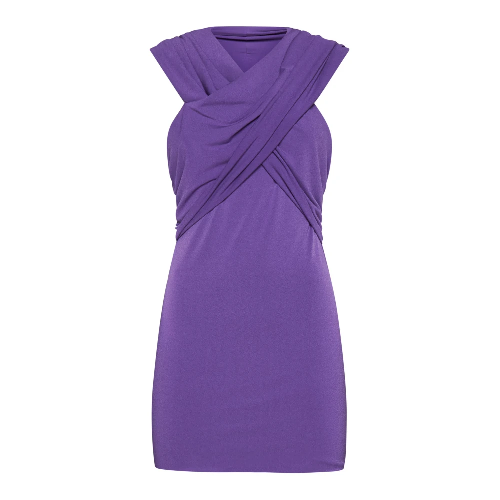 Andamane Pruim Paarse Twist-Detail Mouwloze Minijurk Purple Dames