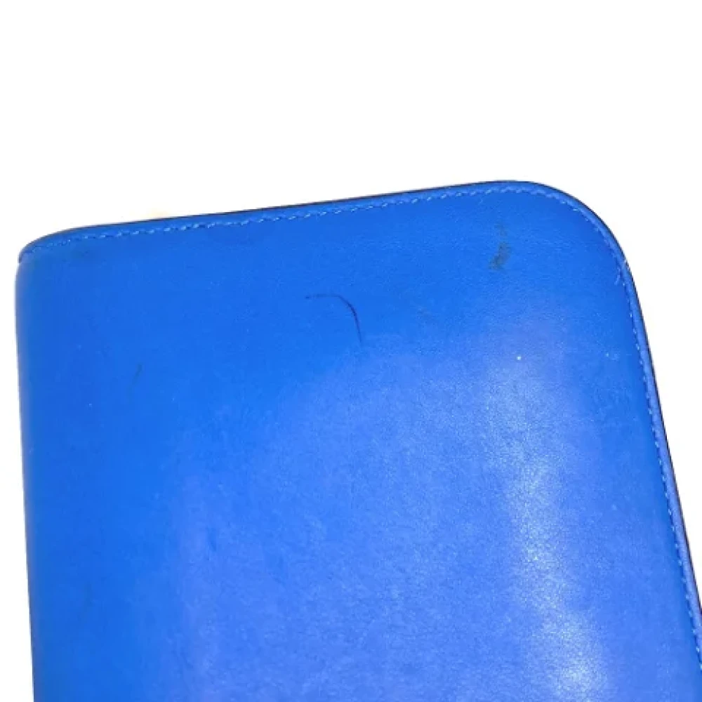 Dior Vintage Pre-owned Leather wallets Blue Dames